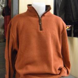 SWEAT COL ZIPPE + COUDES BRIQUE LOVERGREEN , T: L.
