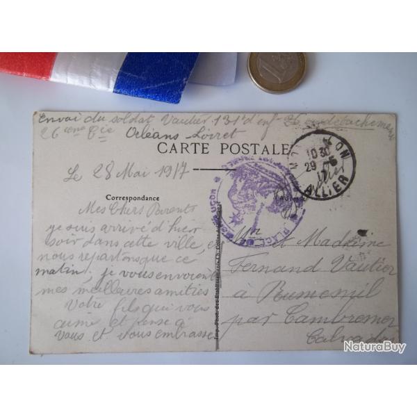 1917 carte postale Montluon Allier soldat du 131 me rgiment infanterie