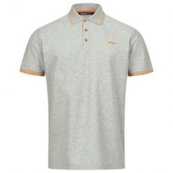 Polo Blaser Herren gris clair logo orange