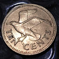 Barbados  piece de ten cents  (sterne volante) 1973 ttb