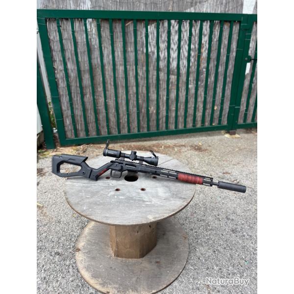 TLD Promo - Carabine Hera Arms H6 Black - Pack Lunette Riton + Silencieux SAI - 222 Rem - PCKHA445