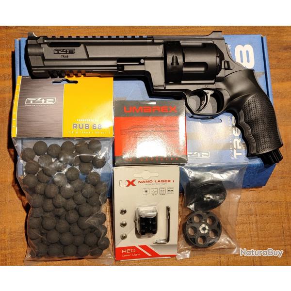 Pack revolver Umarex T4E TR68 16 joules + laser