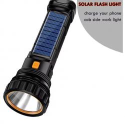 Lampe Torche LED Solaire Rechargeable 1000 Lumens - USB / Étanche - Powerbank & SOS