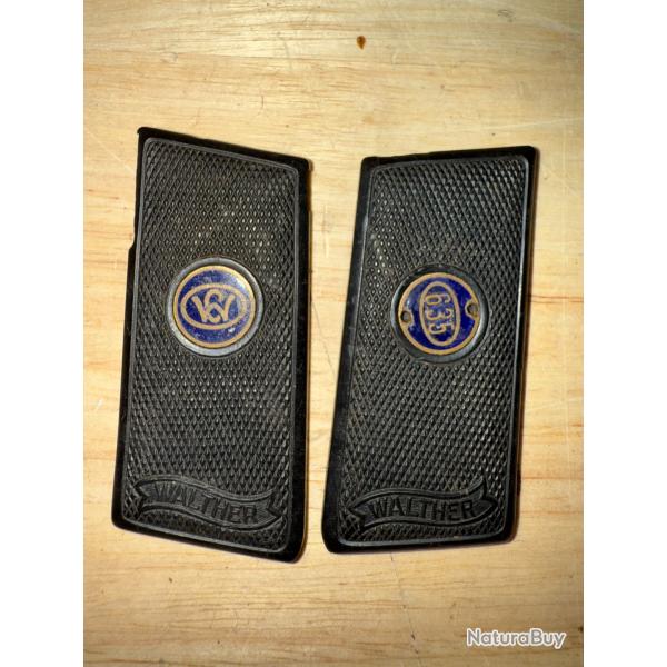 PAIRE DE PLAQUETTES PISTOLET WALTHER 6.35