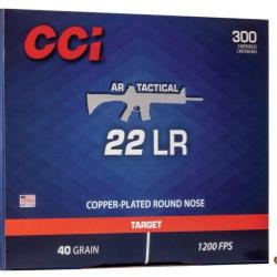 Munitions 22lr CCI AR Tactical - 40Gr RN Cuivrée Boite de 300