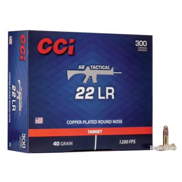Munitions 22lr CCI AR Tactical - 40Gr RN Cuivrée Boite de 300