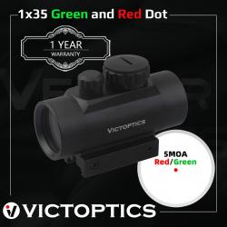 Point vert et rouge 5MOA, avec capuchons, avec support Weaver intégré de 21 mm LIVRAISON GRATUITE !!