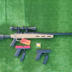 PACK7 Carabine PCP Artemis M30C 5,5 mm 19,9 J. + Lunette 3-9 X 40 + Kit puissanc + Cadeau Glock 17
