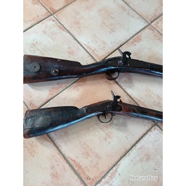 Lot de 2 fusils africains de collection anne 1970