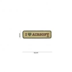 Patch 3D PVC I love Airsoft (101 Inc) Désert