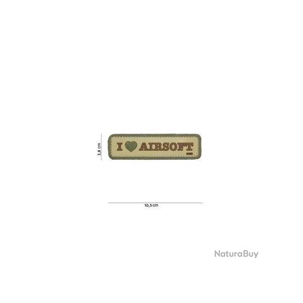 Patch 3D PVC I love Airsoft (101 Inc) Dsert