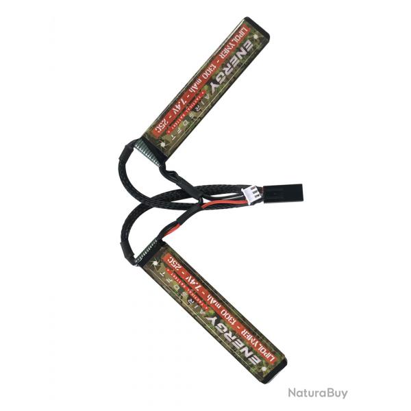 Batterie LiPo 7,4v Double 1300 mAh (Energy Airsoft)