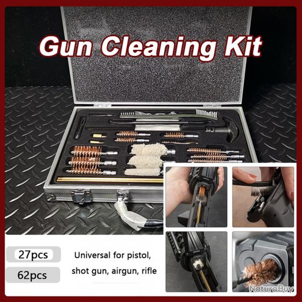 GUNPANY Kit de nettoyage de pistolet universel chasse fusil tactique -**62 pcs LIVRAISON GRATUITE