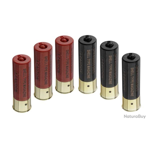 Pack de 6 cartouches Fusil à pompe airsoft BO clear - EssencialAirsoft