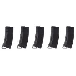 Pack de 5 chargeurs Mid-cap Speed 130 billes pour M4 AEG noir