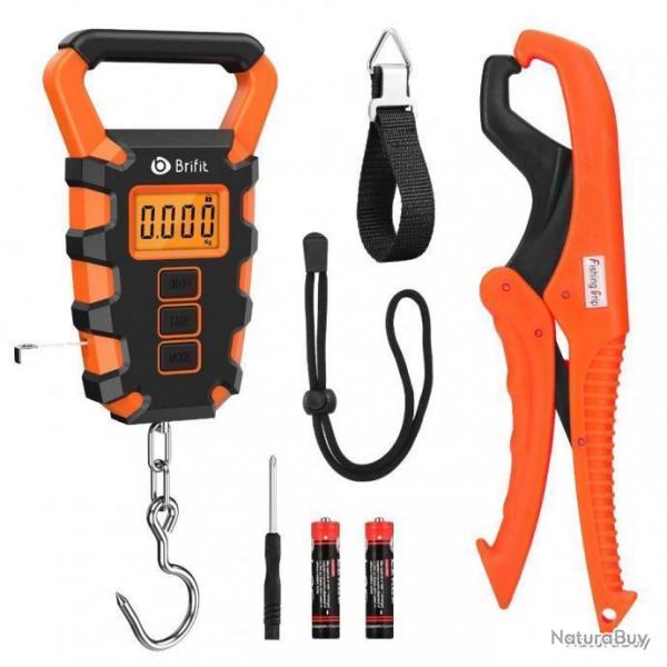 BALANCE DE PCHE  -de 15kg  50kg + ACCESSOIRES - ORANGE - LIVRAISON GRATUITE