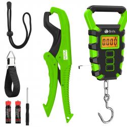 BALANCE DE PÊCHE JUSQU'À 50KG PRÉCISION 15g + ACCESSOIRES - VERT - LIVRAISON GRATUITE