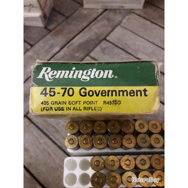 Lot munition calibre 45-70 government Remington 405 grains