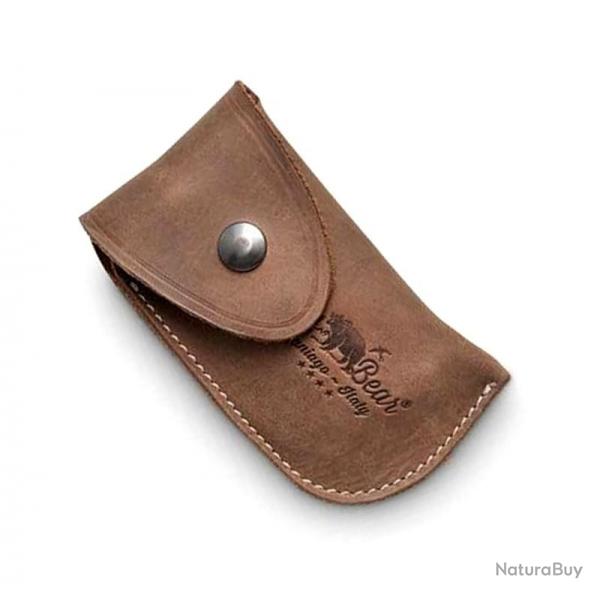 tui cuir brun pour serpette (taille S) [Old Bear]