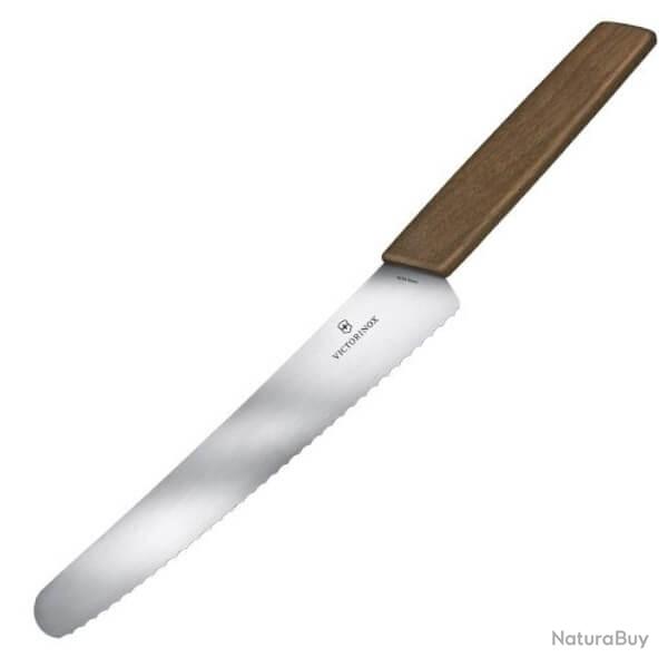 6.9070.22WG Couteau  pain Victorinox Swiss Modern 22cm noyer