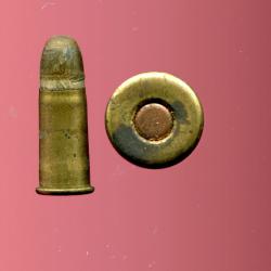 9 mm Nagant Belge - balle plomb calepinée de papier blanc - étui laiton - ,amorce cuivre