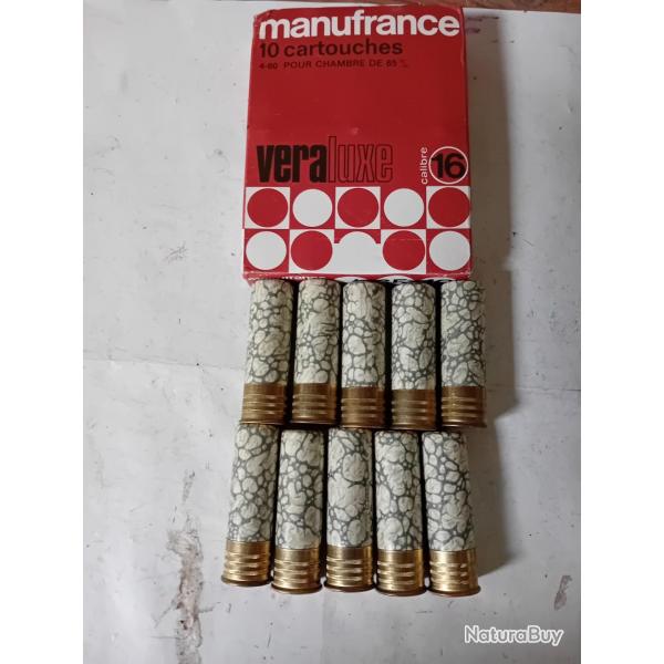 Bote ancienne de10 cartouches MF VERALUXE CAL16 douilles cartons