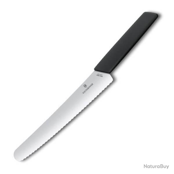 6.9073.22WB Couteau  pain Victorinox Swiss Modern 22cm noir