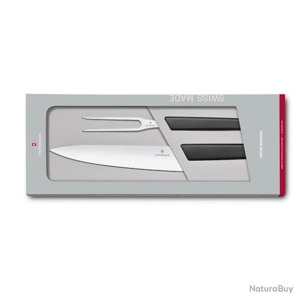 6.9093.21G Set de dcoupe Victorinox Swiss Modern 2 pices noir