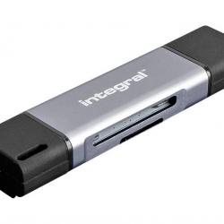 Lecteur de carte à double extrémité et microSD avec connecteurs USB-A et USB-C Integral