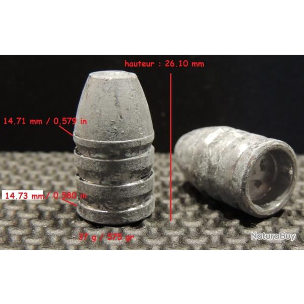 1 ogives mini calibre 577 pour fusil poudre noire Enfield Parker Hale