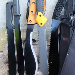 Lot de 5 Machette Bowies Kukkri Lame Acier 3Cr13 Manche ABS Etui LOT POUR REVENDEURS Survie Alaska