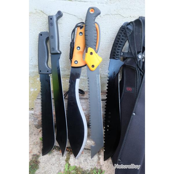 Lot de 5 Machette Bowies Kukkri Lame Acier 3Cr13 Manche ABS Etui LOT POUR REVENDEURS Survie Alaska
