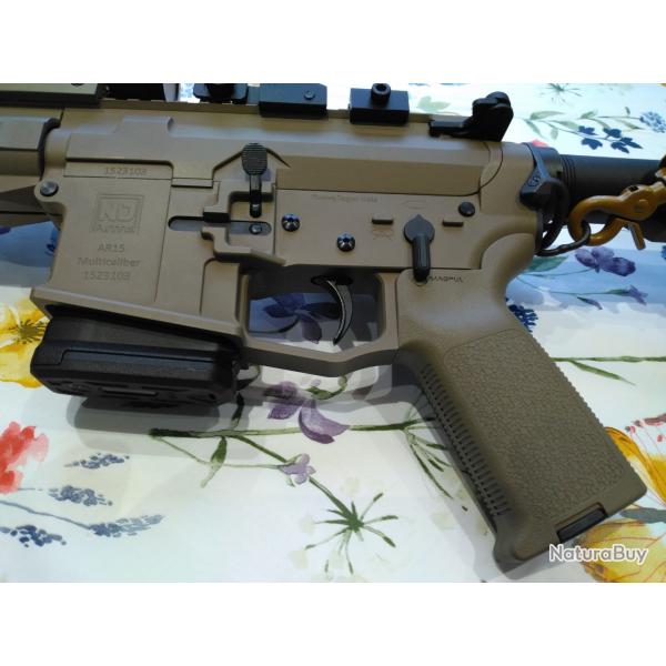 Carabine Nuova jagerAR15 solid cerakote FDE sableCanon 12'' calibre 223 RM
