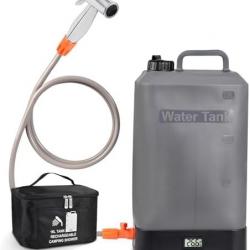 Douche extérieure Portable,réservoir d'eau en Silicone 16l,Douche à Piles,Affichage de la températur