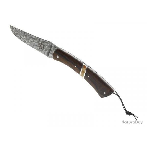 COUTEAU CAMEMBERT PLEIN MANCHE ZIRICOTE/IVOIRE DE MAMMOUTH 11CM DAMAS