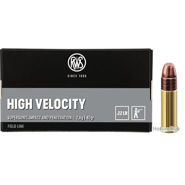 BALLES RWS HIGHT VELOCITY 2,6g , Calibre: 22lr. Lot de 200.