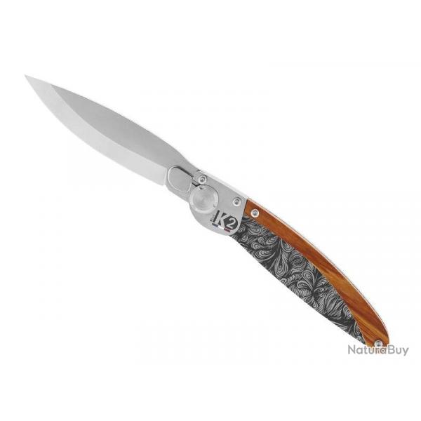 COUTEAU K2 BOIS DE ROSE DECOR FLORAL