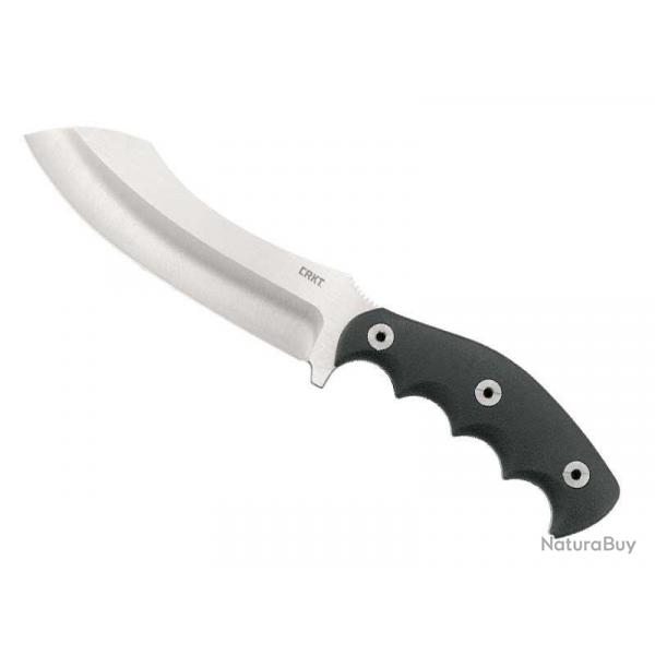 Poignard CRKT "CATHALL" lame 14cm acier satine brosse manche empreinte de doigts + etui