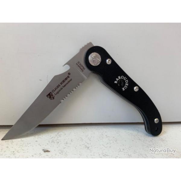 Couteau Claude dozorme LE BAROUDEUR noir metal