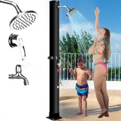 Douche Solaire Extérieure 35L Chauffage Automatique Température Maximale de 60°C Installation Facile
