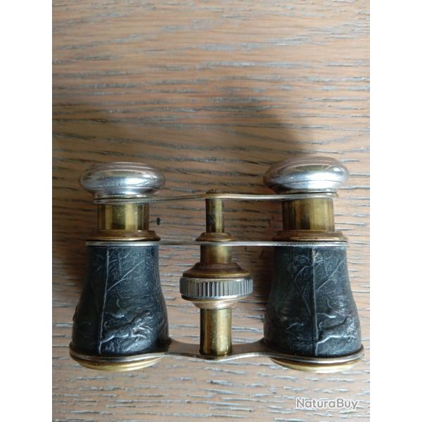 jumelles ancienne thatre setter,cerf bronze