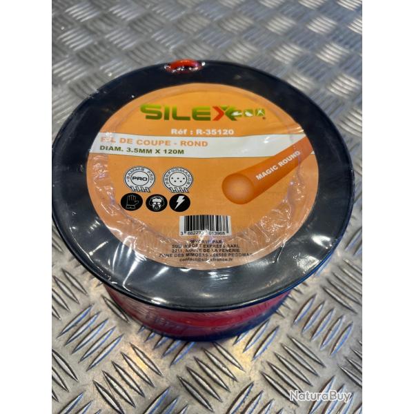 bobine fil coupe rond magic round debroussailleuse 120m X diam 3,5mm silex gamme pro