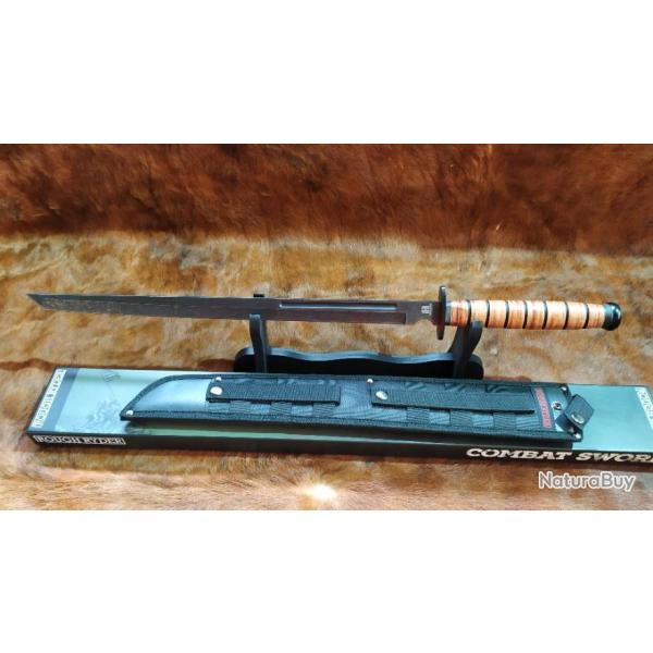 pe de combat Lame en acier carbone Etui en Nylon Manche en Cuir