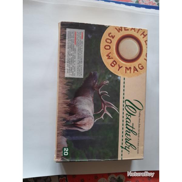 1 boite de 20 muntions calibre 300 Weatherby magnum 180 grains Partition neuve