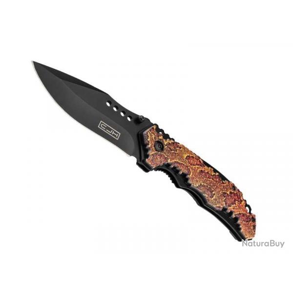 COUTEAU CJH ABS DECOR VIPERE 12CM INOX NOIR