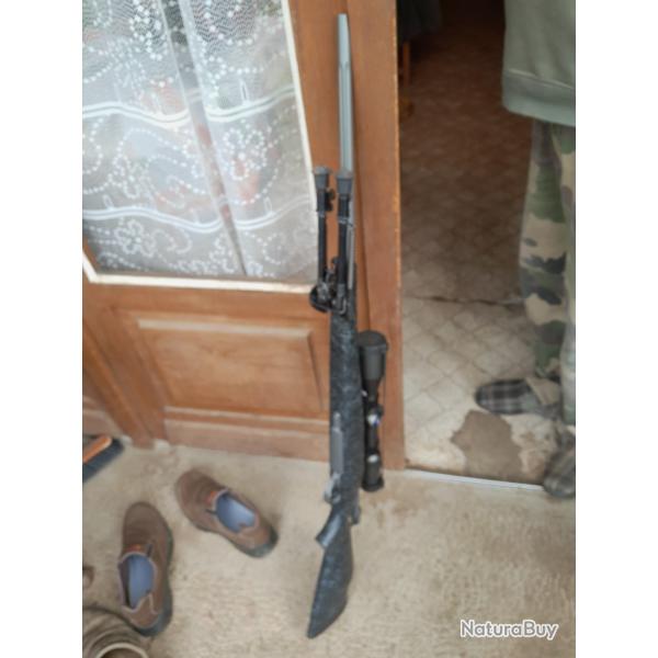 carabine Weatherby calibre 240 Weatherby modle Back Country avec lunette Zeiss Dialyt et bipied.