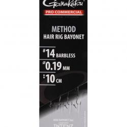 GAMAKATSU BAS DE LIGNE PRO COMMERCIAL METHOD EYED BAYONET 10CM 0,19mm 14 10cm