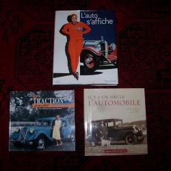 Lot de 3 livres divers sur l'Automobile.........." L'auto s'affiche " .. Thierry Favre .. 253 pages