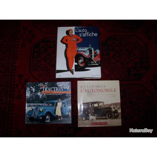 Lot de 3 livres divers sur l'Automobile.........." L'auto s'affiche " .. Thierry Favre .. 253 pages