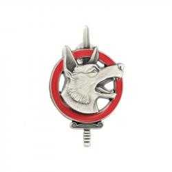 INSIGNE METAL MAITRE CHIEN AVEC EPEE ARGENT
